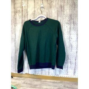 Marine Layer Green & Navy Blue Raglan Crewneck Sweatshirt
